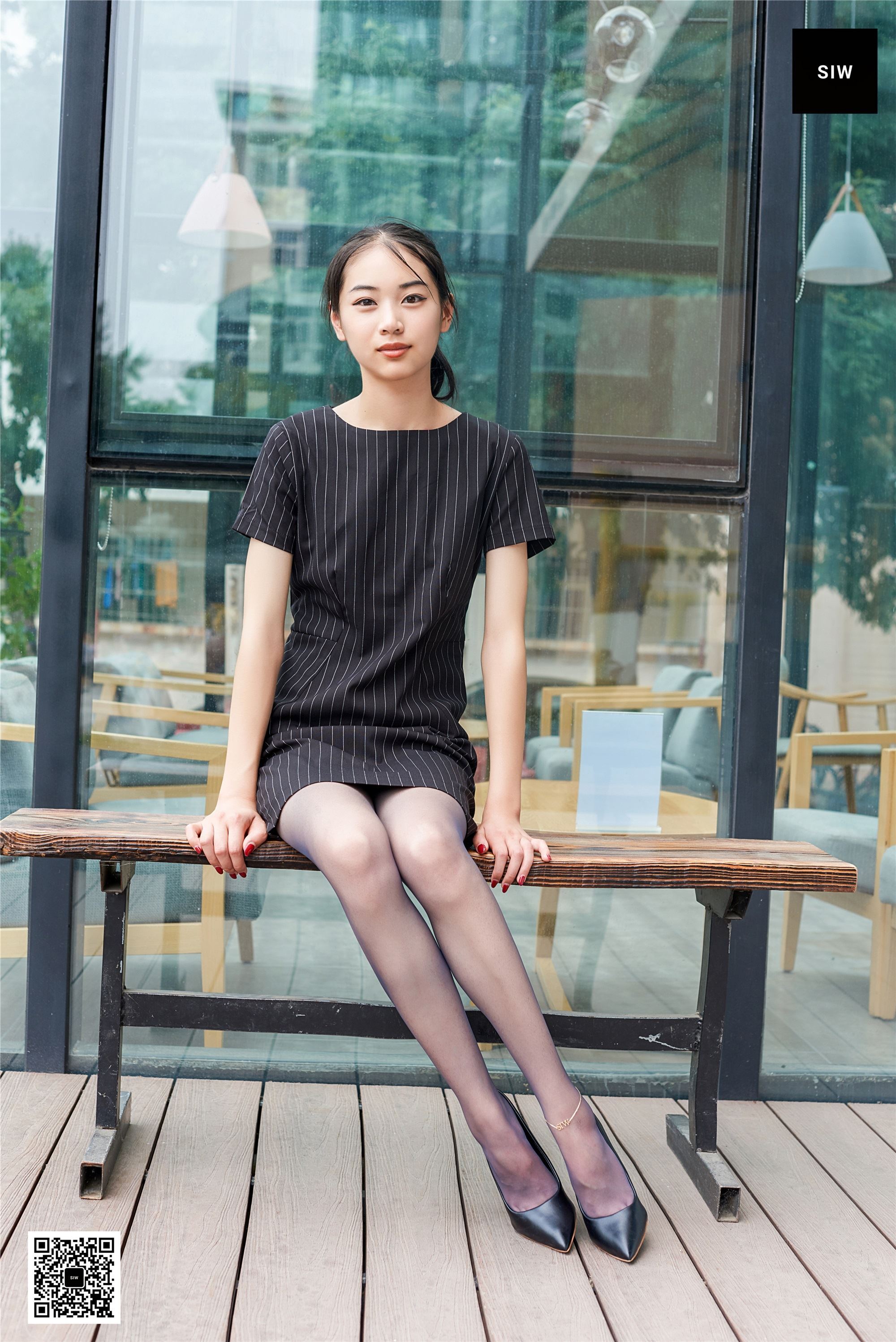 SIW斯文传媒 048 中式条纹小清新短袖连衣裙 - 丽莉